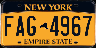 NY license plate FAG4967