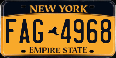 NY license plate FAG4968