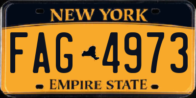 NY license plate FAG4973