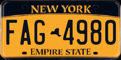 NY license plate FAG4980