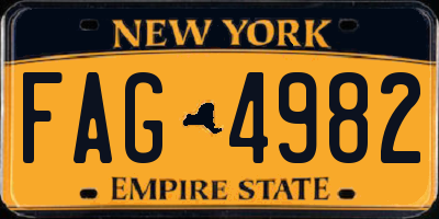 NY license plate FAG4982