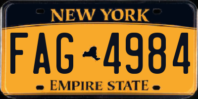 NY license plate FAG4984