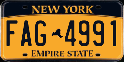 NY license plate FAG4991