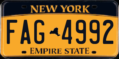 NY license plate FAG4992