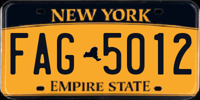 NY license plate FAG5012