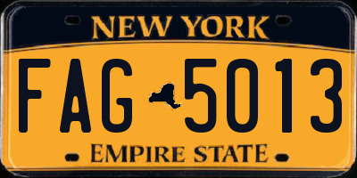 NY license plate FAG5013