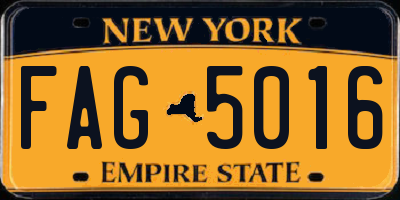 NY license plate FAG5016