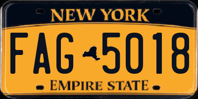 NY license plate FAG5018