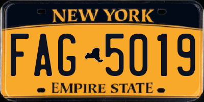 NY license plate FAG5019