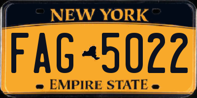 NY license plate FAG5022