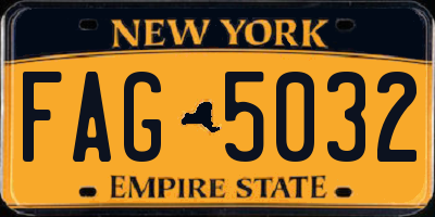 NY license plate FAG5032