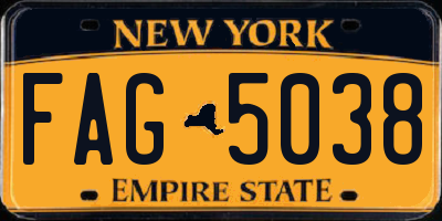 NY license plate FAG5038