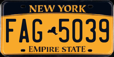 NY license plate FAG5039