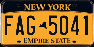 NY license plate FAG5041