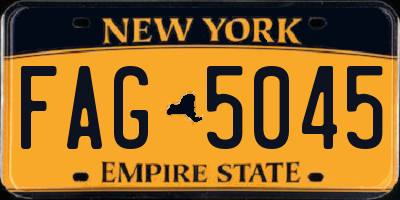 NY license plate FAG5045