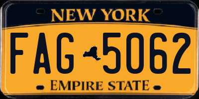 NY license plate FAG5062