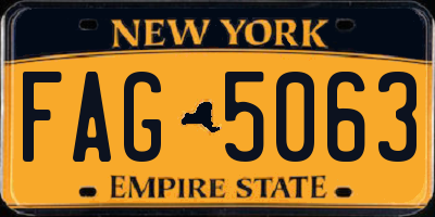 NY license plate FAG5063