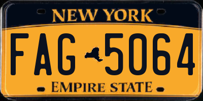 NY license plate FAG5064