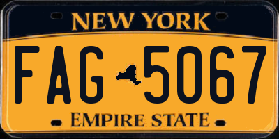 NY license plate FAG5067