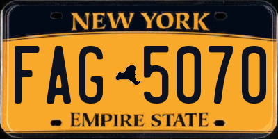 NY license plate FAG5070