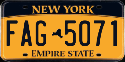 NY license plate FAG5071