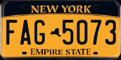 NY license plate FAG5073