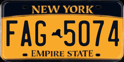 NY license plate FAG5074