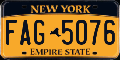 NY license plate FAG5076