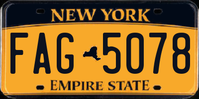 NY license plate FAG5078