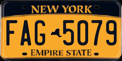 NY license plate FAG5079