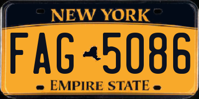 NY license plate FAG5086