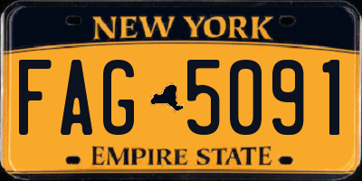NY license plate FAG5091