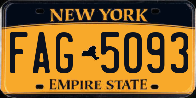 NY license plate FAG5093