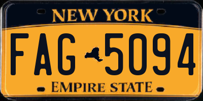 NY license plate FAG5094