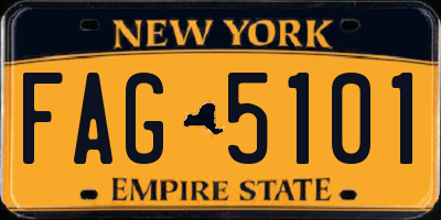 NY license plate FAG5101