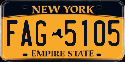 NY license plate FAG5105