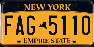 NY license plate FAG5110