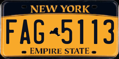 NY license plate FAG5113