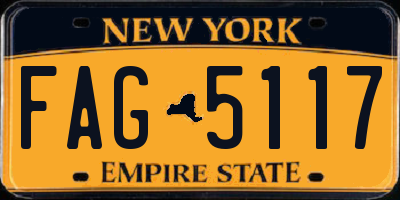 NY license plate FAG5117