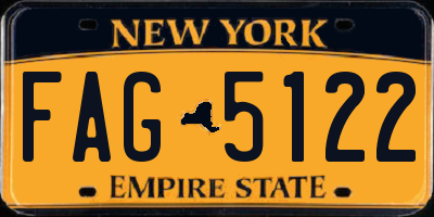 NY license plate FAG5122