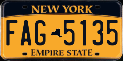 NY license plate FAG5135