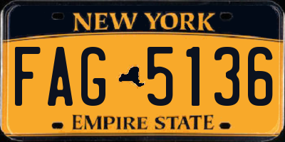 NY license plate FAG5136