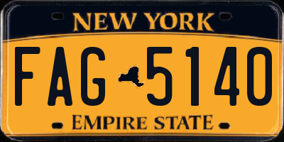 NY license plate FAG5140