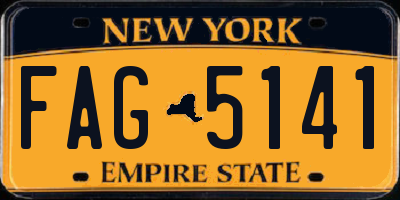 NY license plate FAG5141