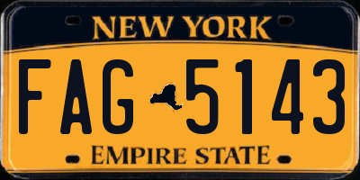 NY license plate FAG5143