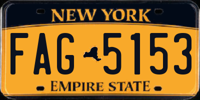 NY license plate FAG5153