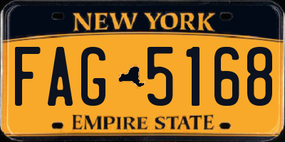 NY license plate FAG5168