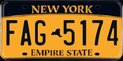 NY license plate FAG5174