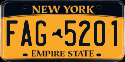 NY license plate FAG5201