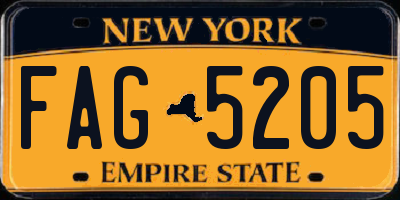 NY license plate FAG5205